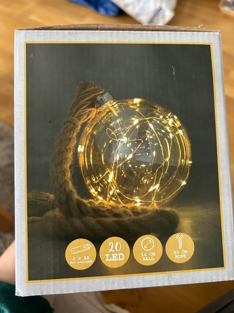 Gold glas ball sfeerverlichting, Ophalen of Verzenden, Glas