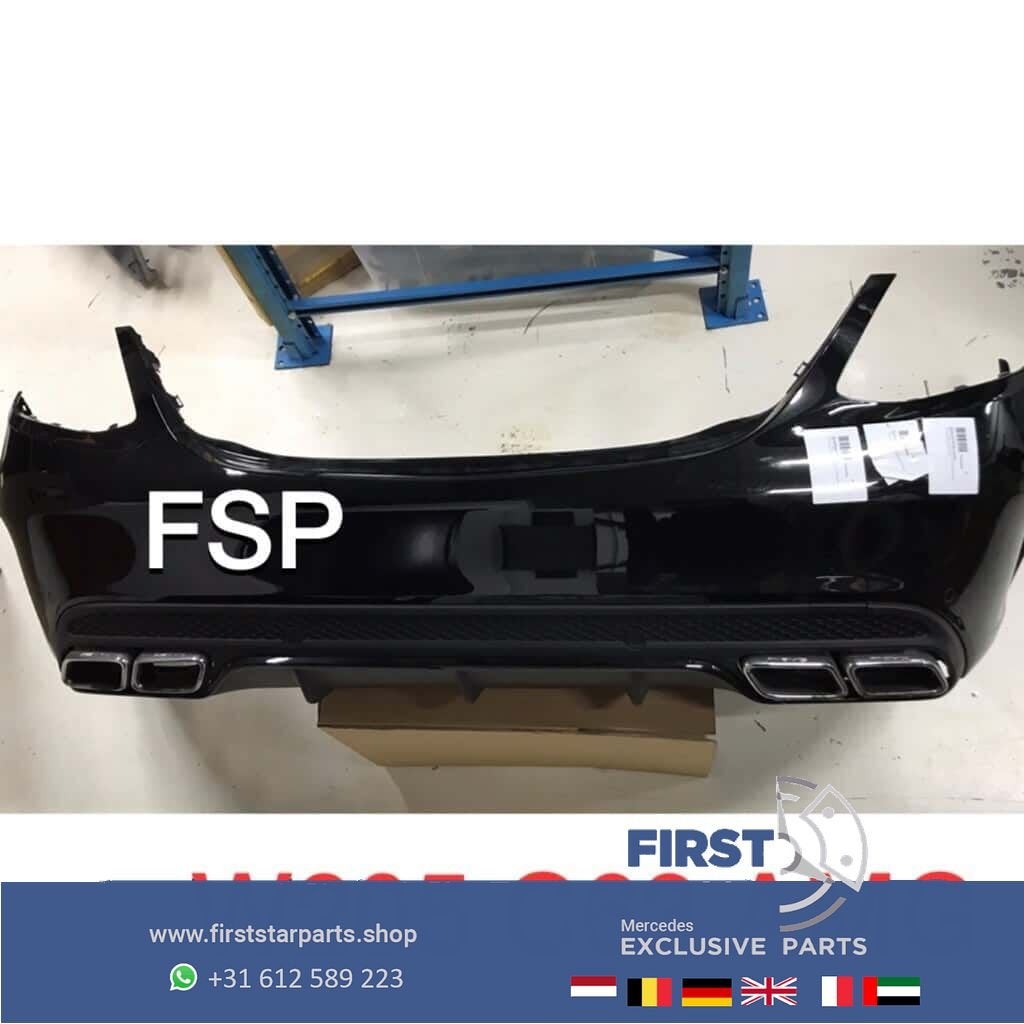 W205 C63 AMG Achterbumper Mercedes C Klasse zwart wit grijs, Arrière, Utilisé, -, -