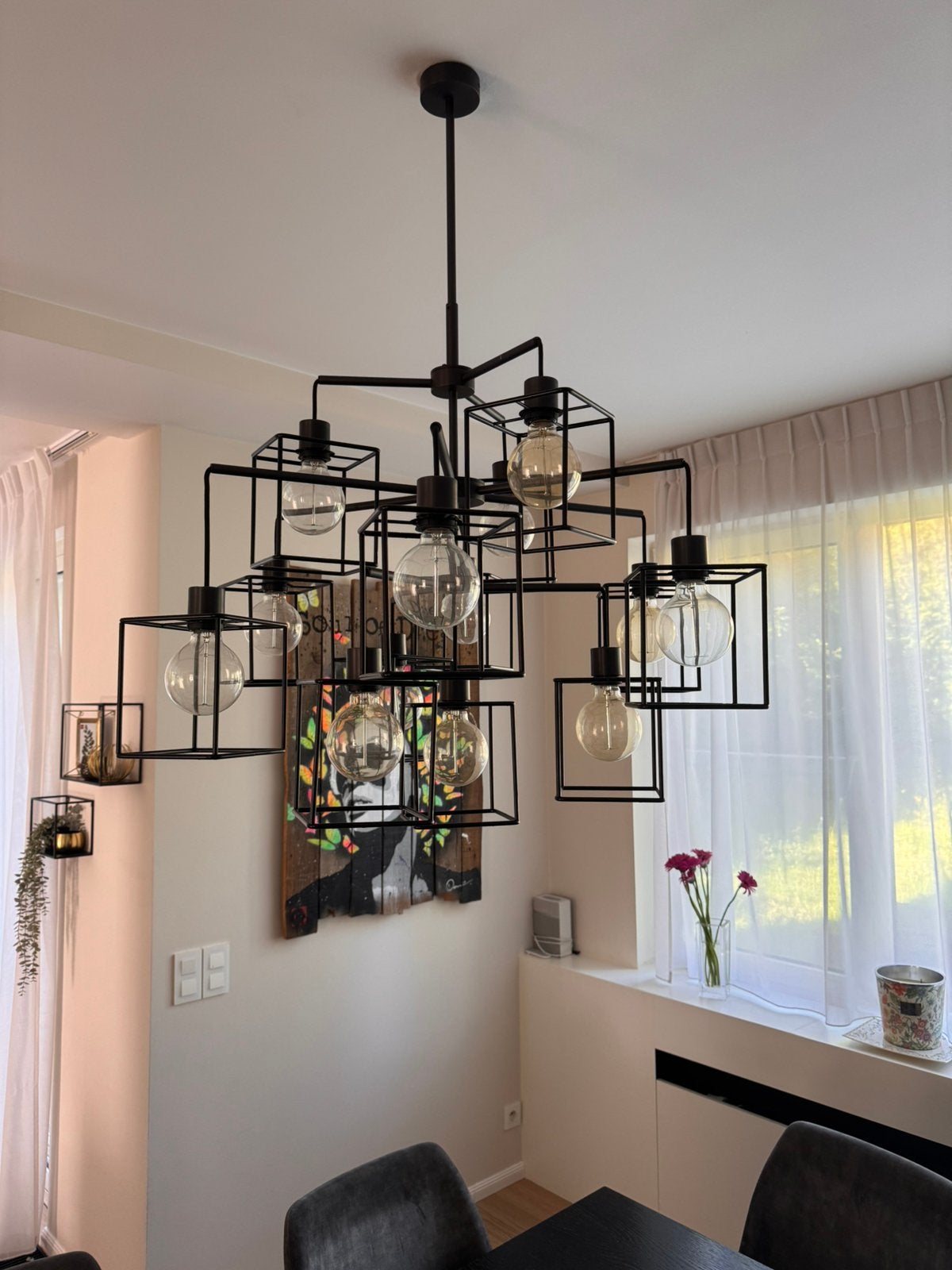 Davidts Lighting Kerma 29 Kroonluchter — Brons — 13 lampjes, Huis en Inrichting, Lampen | Hanglampen, Zo goed als nieuw, Metaal
