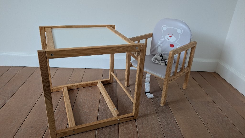Combi hogestoel en tafel 2 in 1, Enlèvement, Comme neuf, Chaise évolutive, Plateau amovible