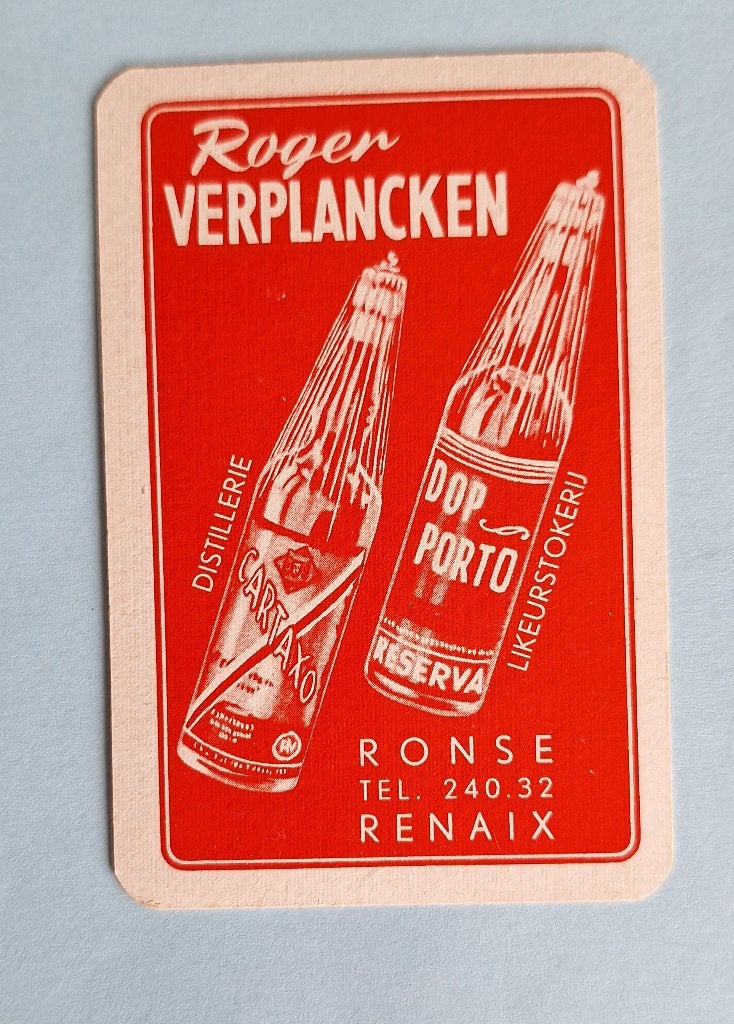 Carte à jouer Ronse_Verplancken Distillery TEL240_Rood_315, Enlèvement ou Envoi, Utilisé, Carte(s) à jouer