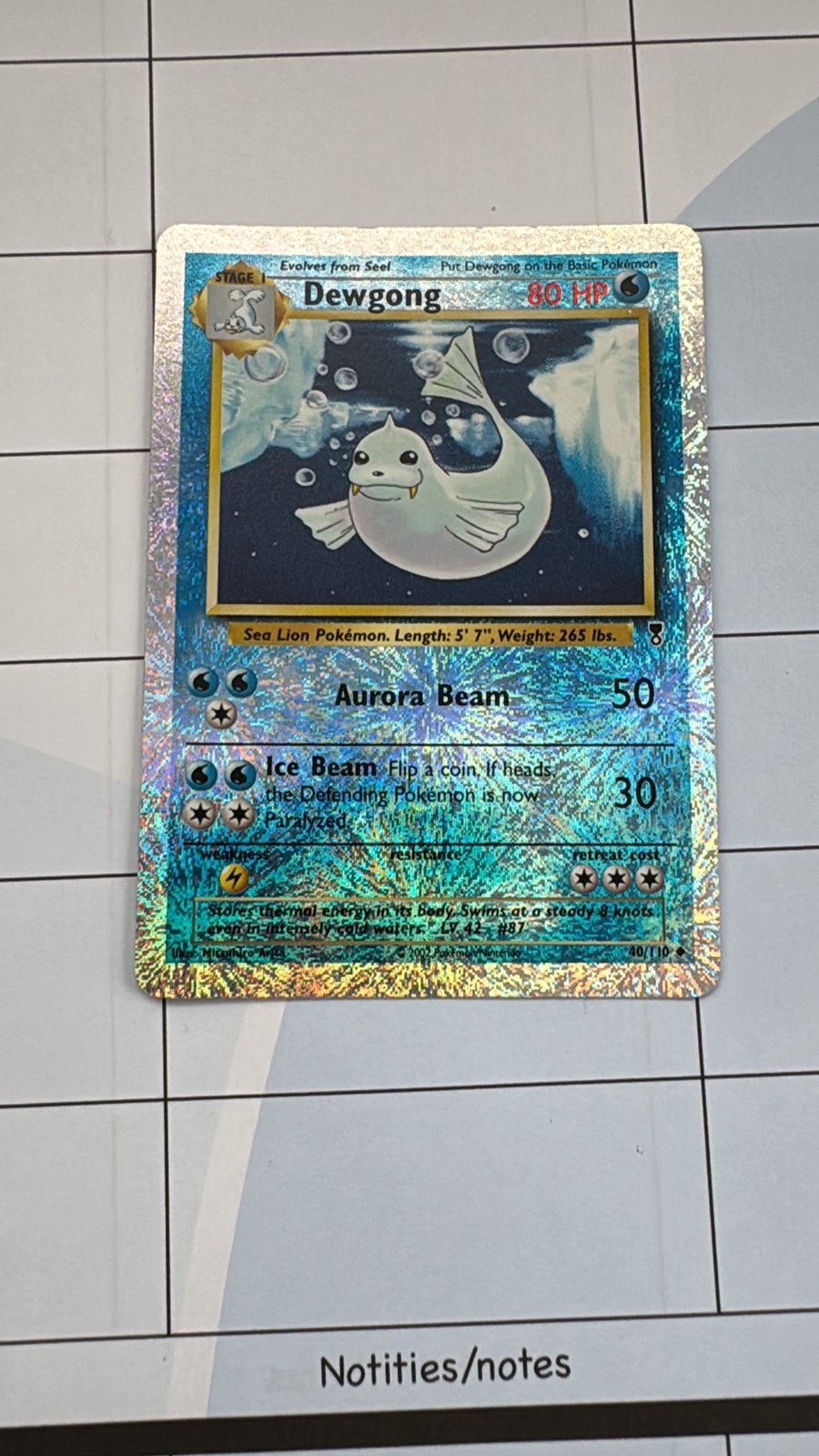 Dewgong 40/110 Legendary Collection reverse holo Pokémon, Enlèvement ou Envoi, Neuf, Cartes en vrac, Foil