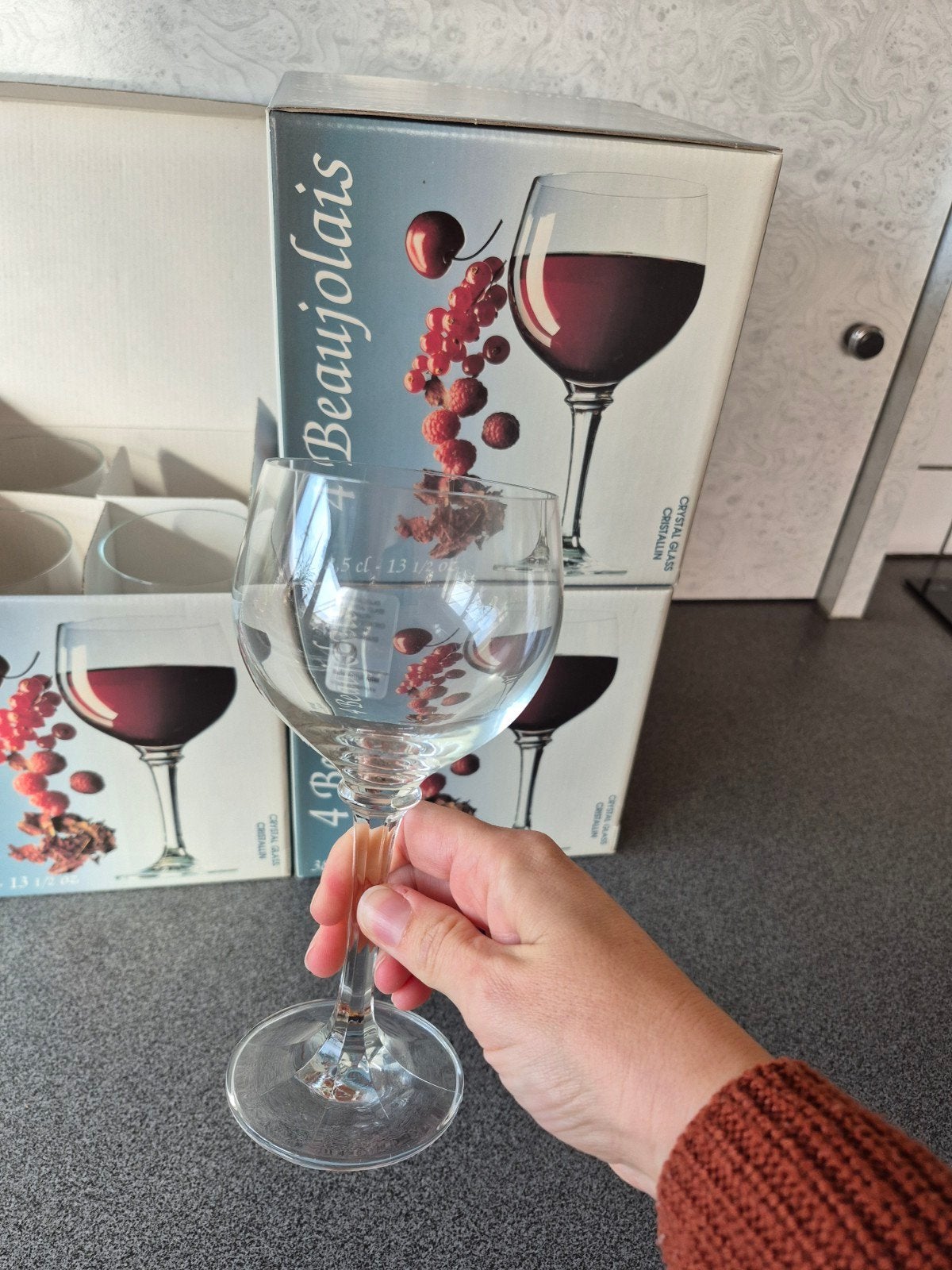 Ensemble de 11 verres à vin Beaujolais de luxe (verre en cri, Enlèvement
