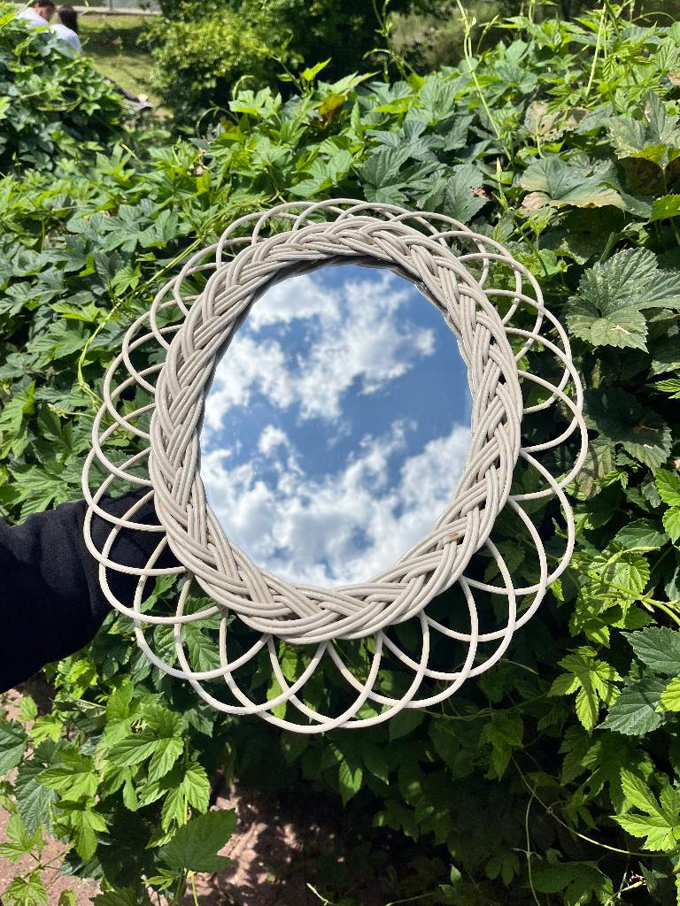 Lot de 3 petits miroirs vintage – formes et tailles variées, Enlèvement ou Envoi, Moins de 100 cm, Comme neuf, Ovale