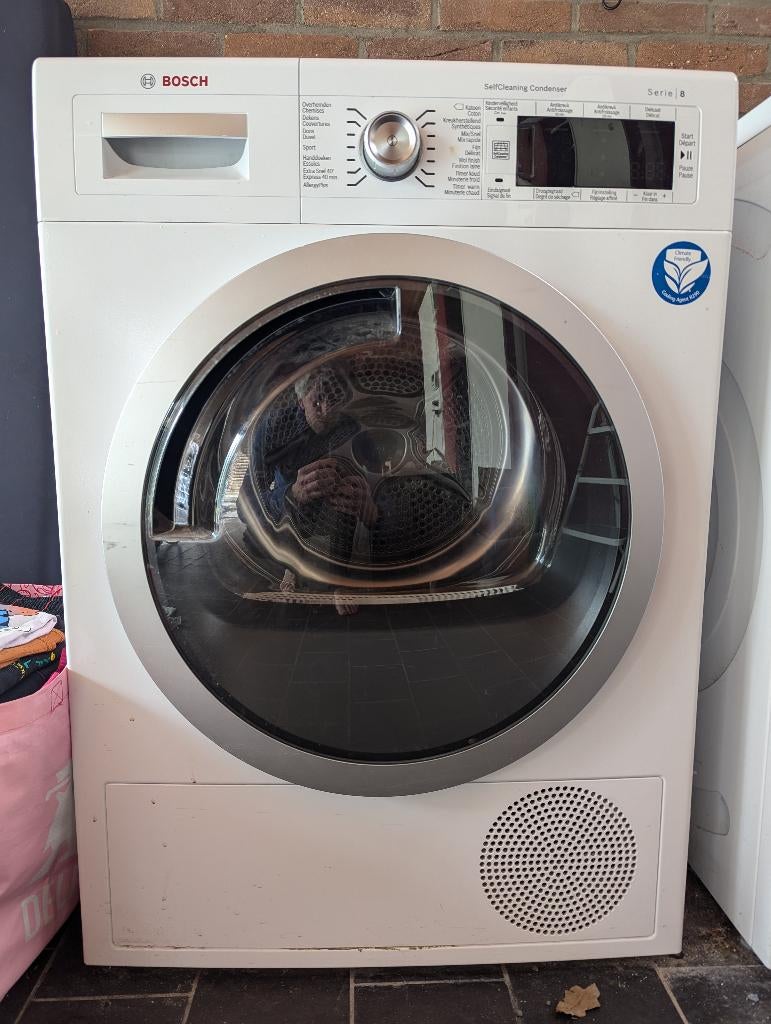 wasdroger Bosch Serie 8 A++, Ophalen, Gebruikt, Minder dan 85 cm, 8 tot 10 kg