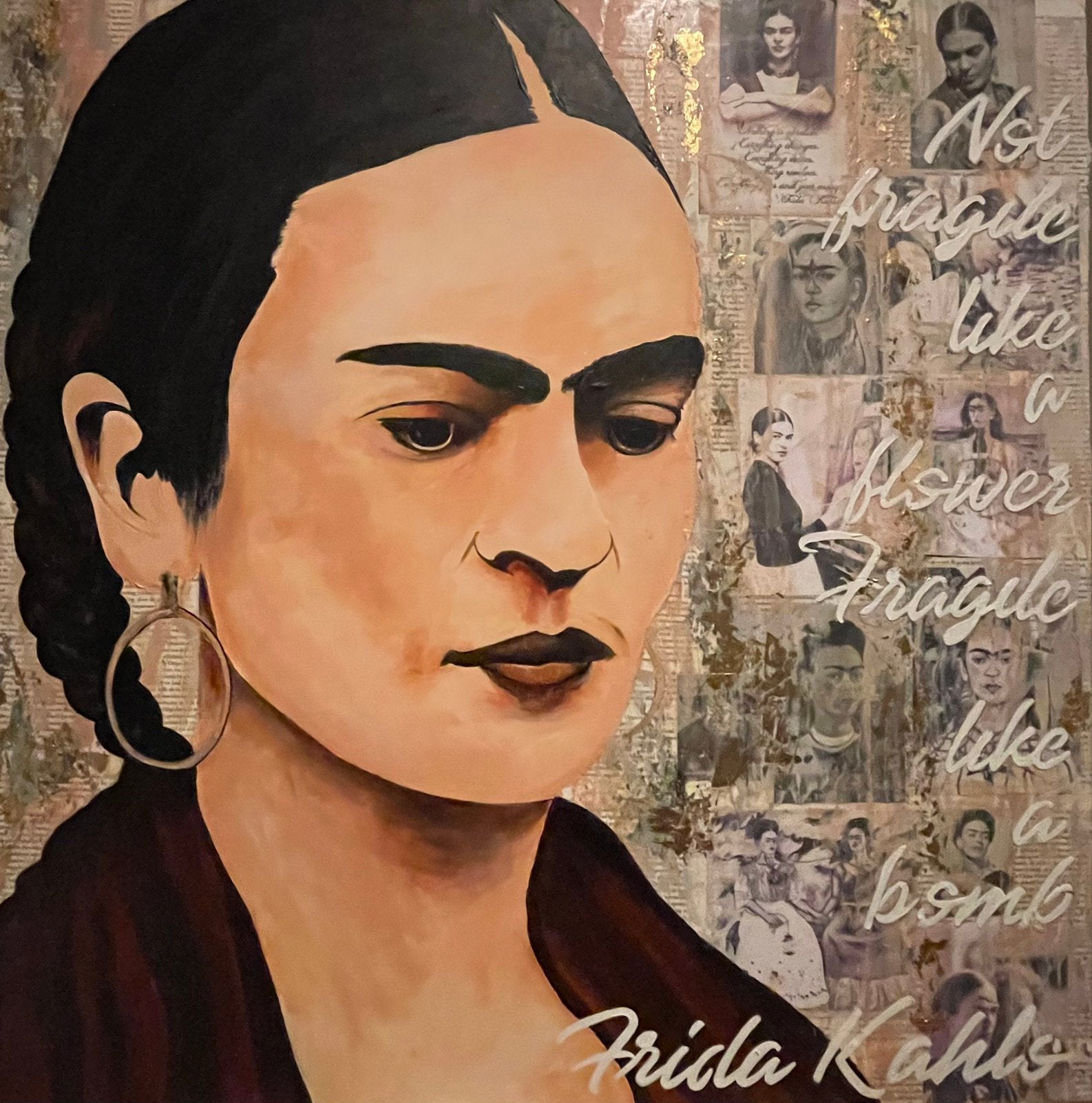 Frida kahlo, Ophalen, Op houten frame