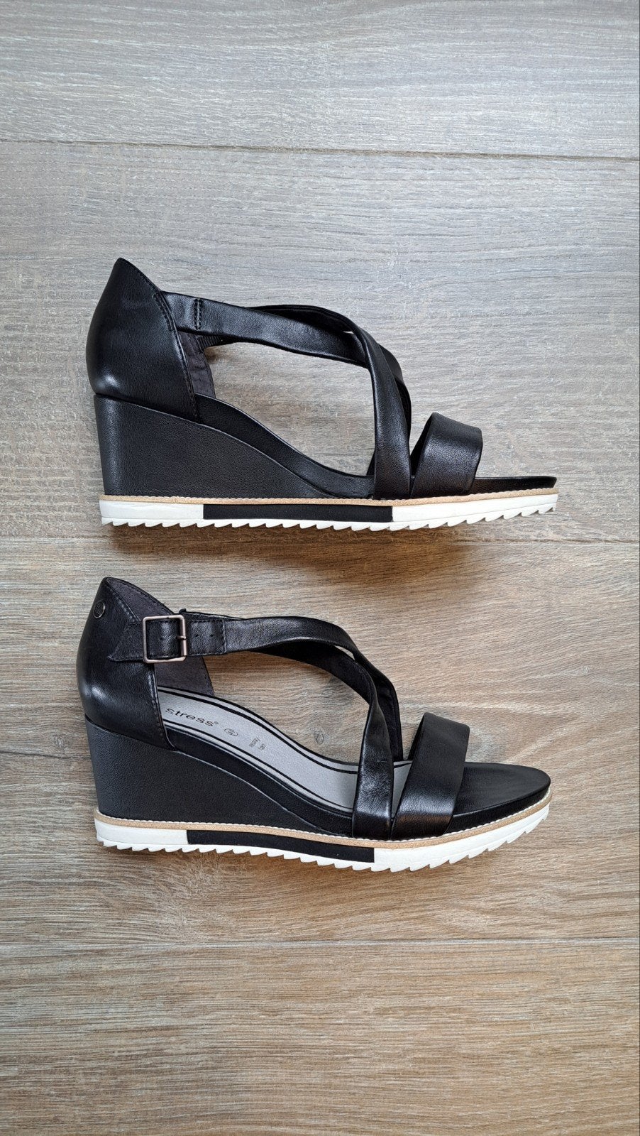 Nieuw! Sleehaksandalen zwart, maat 41, No Stress., Zwart, Nieuw, Ophalen of Verzenden, No Stress