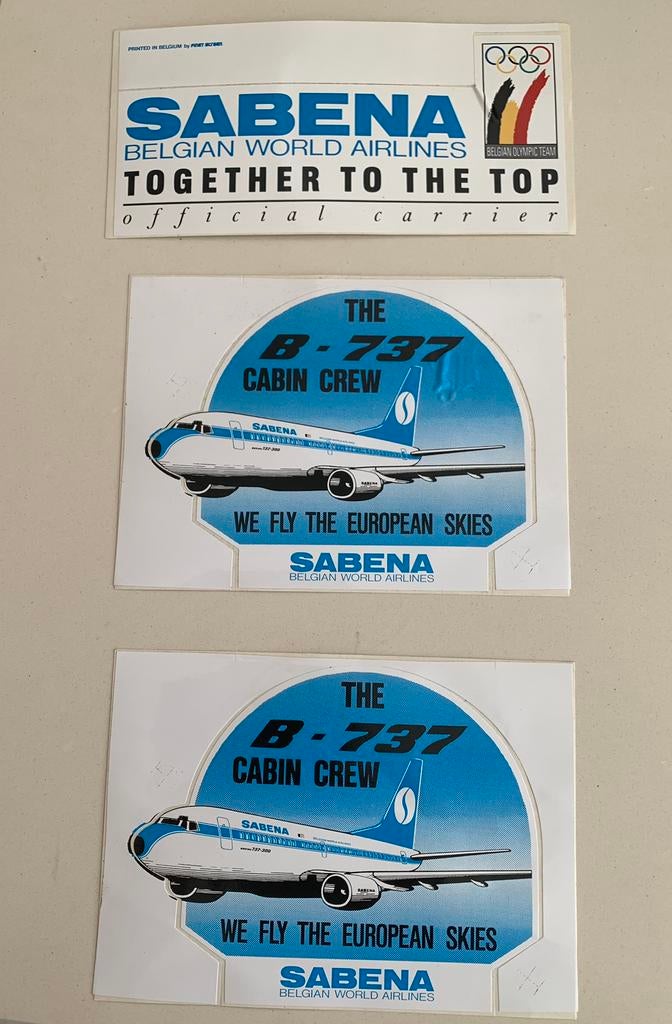 Sabena stickers 3 stuks, Verzamelen, Ophalen, Zo goed als nieuw
