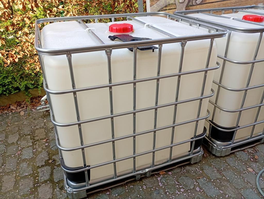 Cubitainers 1.000 liter / IBC container, Ophalen, Kunststof, Met kraantje, 150 liter of meer