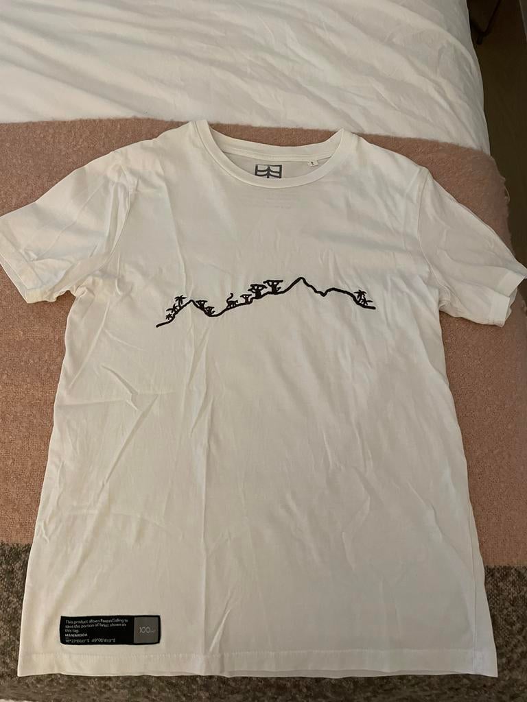 T-shirt femme blanc avec motif graphique jungle et singe., Enlèvement, Comme neuf, Blanc