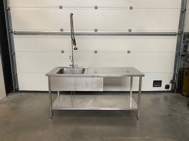 (87) Mooie inox afwastafel met grote proffecionele kraan., Ophalen, Zo goed als nieuw, Inox