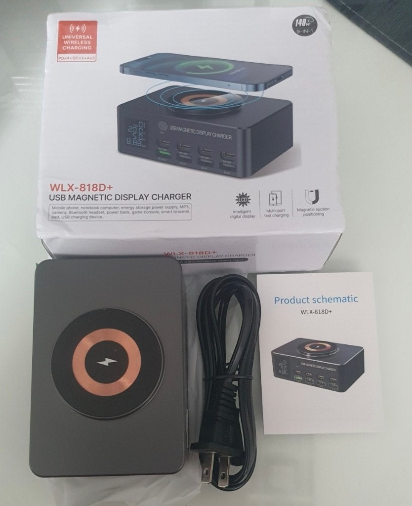WLX-818D+ USB Magnetische Snellaadstation – 140W, Enlèvement ou Envoi, Neuf, Universel