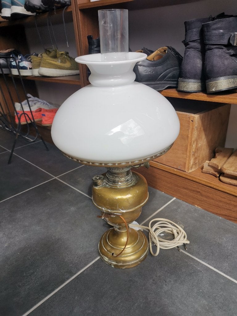 Lampe à huile électrique, Doré, Vintage, Verre, Lampe à huile