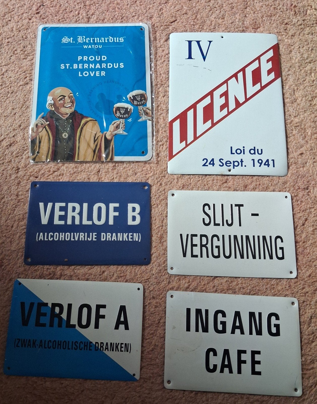 blikken reclame cafe bordjes. sint bernardus, Ophalen of Verzenden, Zo goed als nieuw, Reclamebord