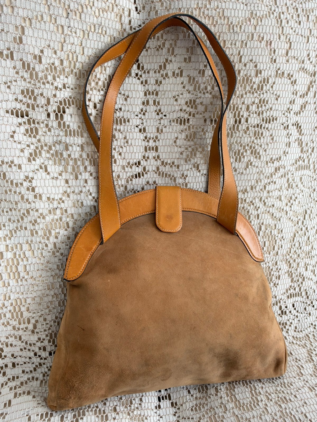 Sac DELVAUX daim beige très rare, Enlèvement ou Envoi, Comme neuf, Beige