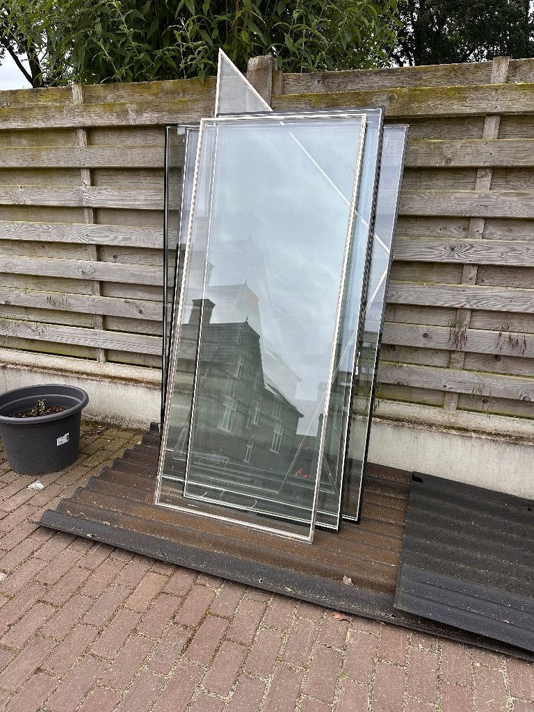 Gratis Raam Dubbel glasplaten diverse afmetingen, Doe-het-zelf en Bouw, Ophalen, Gebruikt, Glasplaat, Dubbelglas