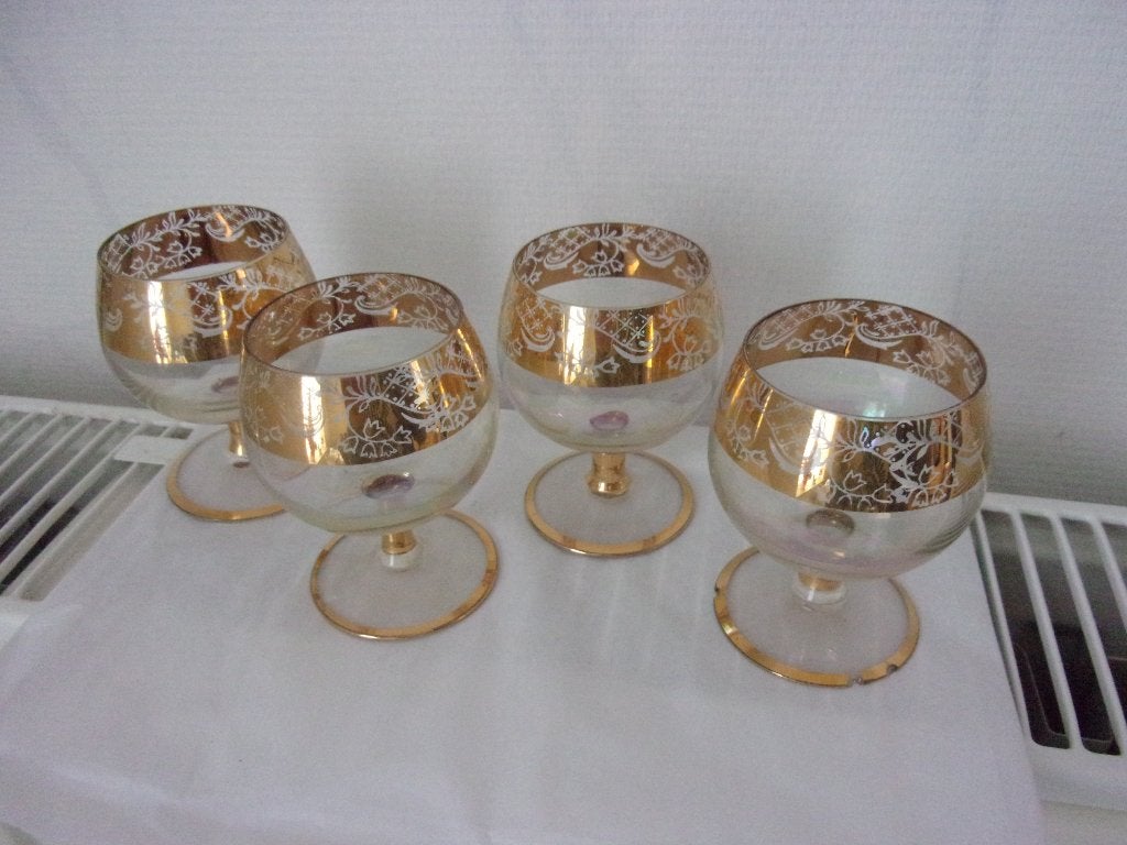 4 anciens verres à cognac, Antiquités & Art, Enlèvement ou Envoi