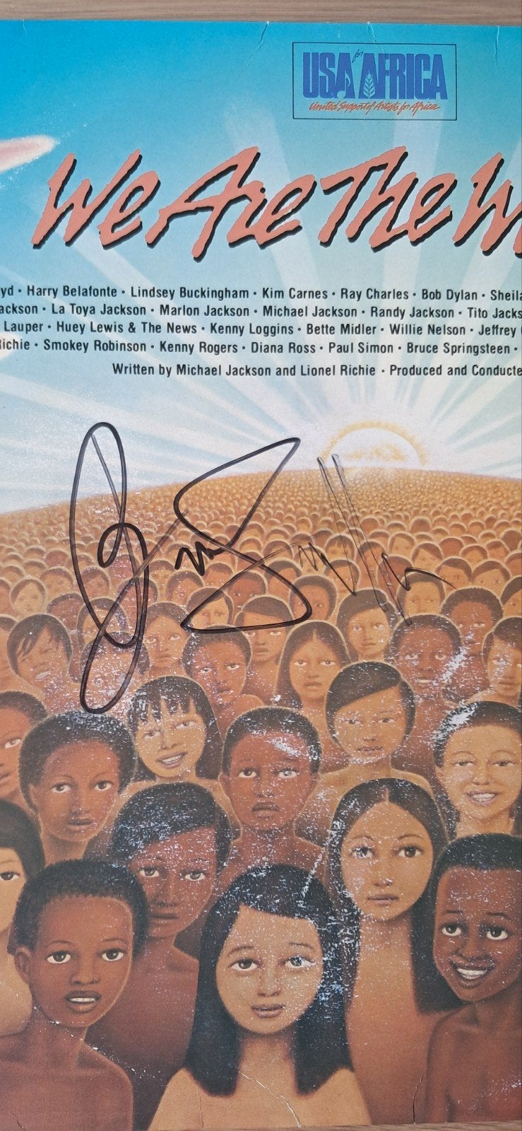 Bruce Springsteen -gesigneerd vinyl - We are the world, Collections, Envoi