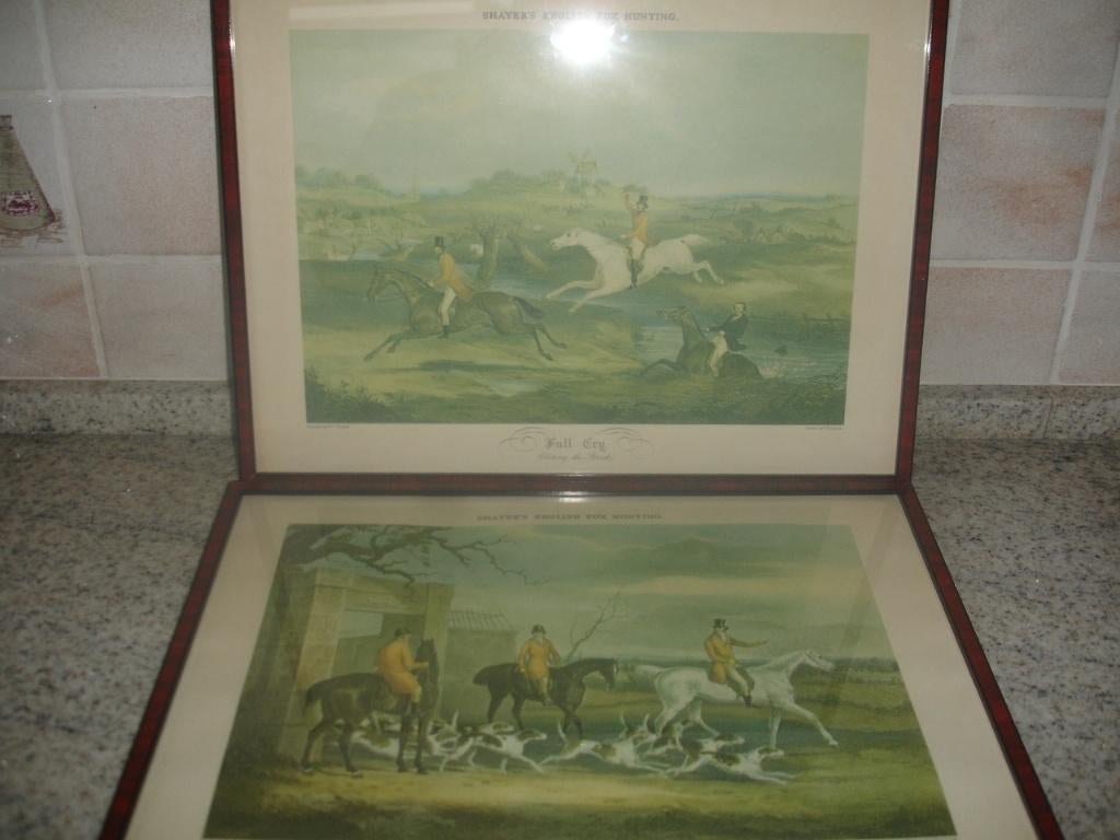2 kaders Shayer's Englisch Fox Hunting voor € 10,00, Antiek en Kunst, Ophalen of Verzenden