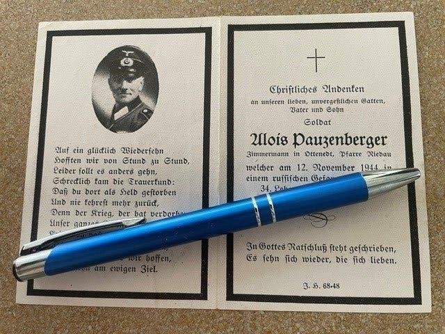 40-45 Duits Oostfronter Pauzenberger gestorven Russisch KAMP, Verzamelen, Bidprentjes en Rouwkaarten, Ophalen of Verzenden, Bidprentje