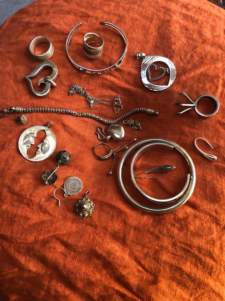 Lot bijoux argent 925, Handtassen en Accessoires, Armbanden, Ophalen, Gebruikt, Zilver, Zilver