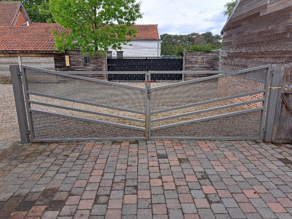 Ijzeren  grijze sierpoort, 200 cm ou plus, Portail battant, Enlèvement, 100 à 150 cm