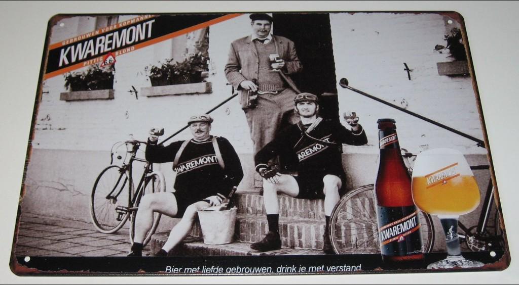 KWAREMONT BIER : Metalen Bord Kwaremont - Pittig Blond Bier, Verzamelen, Biermerken, Nieuw, Reclamebord, Plaat of Schild, Overige merken