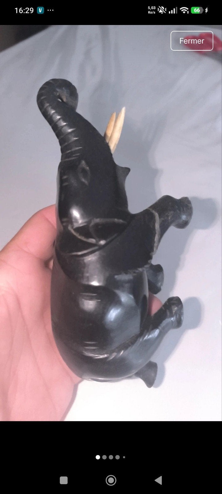 éléphant en bois d'ébène, Minder dan 20 cm, Ophalen of Verzenden, Zwart, Beeld
