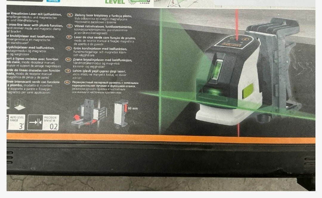 kruislaser type laserliner mastercross 2gp met statief, Doe-het-zelf en Bouw, Ophalen, Zo goed als nieuw