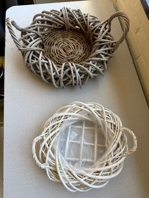 2 rieten kransen met holte voor vetplant of kaars, Ophalen, 36 cm, Krans, Rotan