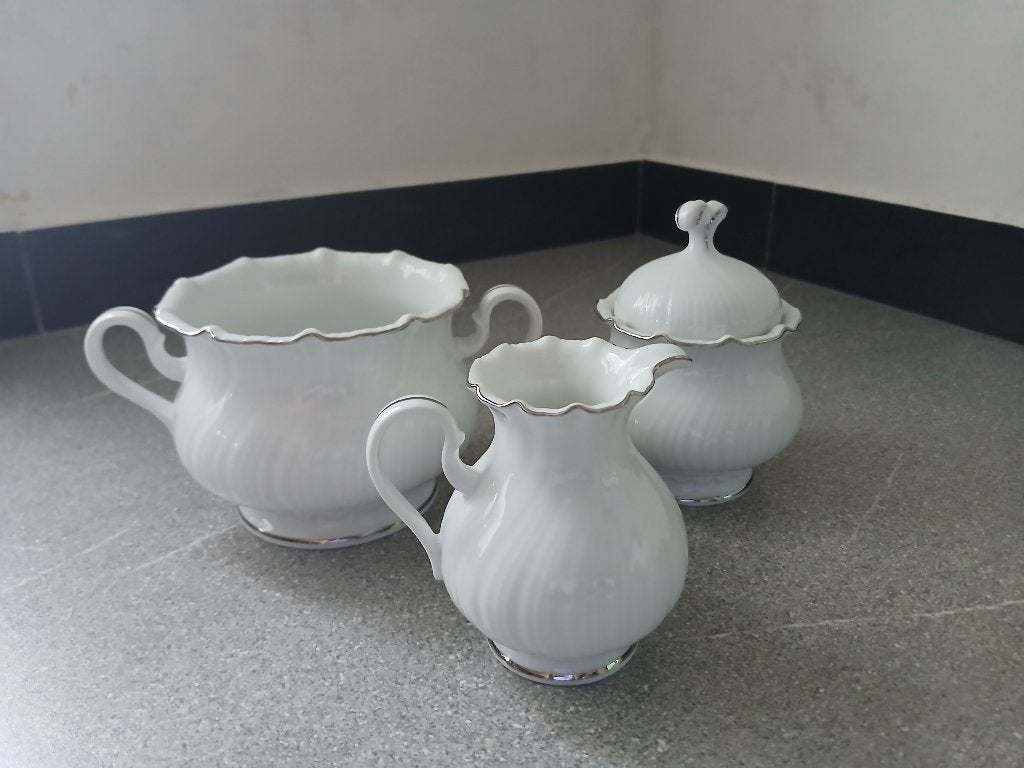 Service à café 3 pièces en porcelaine de Bavière Royal Tet., Enlèvement ou Envoi