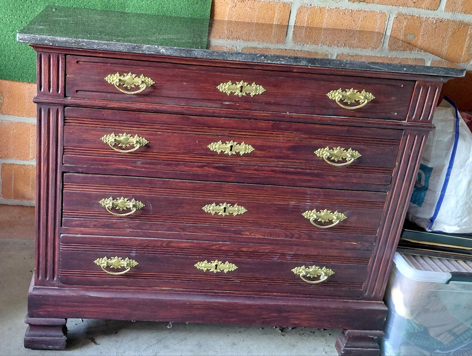 Antieke Empire / Biedermeier commode met marmeren blad, Huis en Inrichting, Ophalen