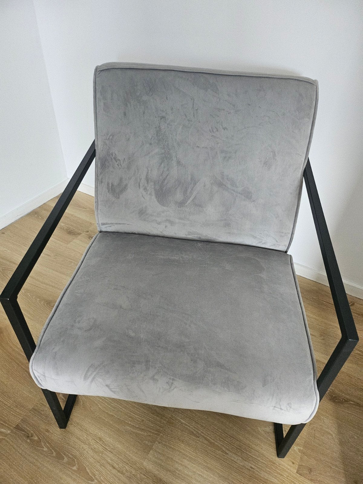 Fauteuil chaise gris métal noir comme neuf ikea kallax, Maison & Meubles, Enlèvement, Métal