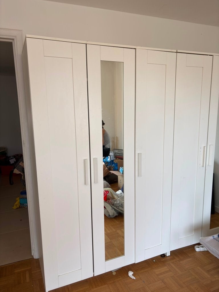 BRIMNES Armoire 3 portes, blanc, 117x50x190 cm, 25 à 50 cm, Avec porte(s), 100 à 150 cm, Utilisé