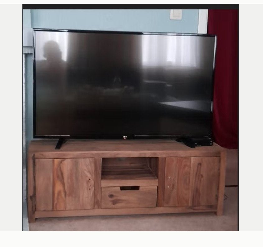 Meuble TV bois massif 118x29 h 42cm très petit meuble WEBA, 25 à 50 cm, Moins de 100 cm, Comme neuf, 100 à 150 cm