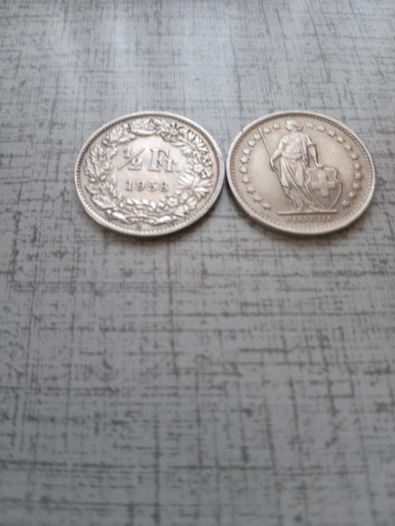 Zwitserland 50 cent zilver 1958 TTB, Verzenden, Overige landen, Losse munt, Zilver