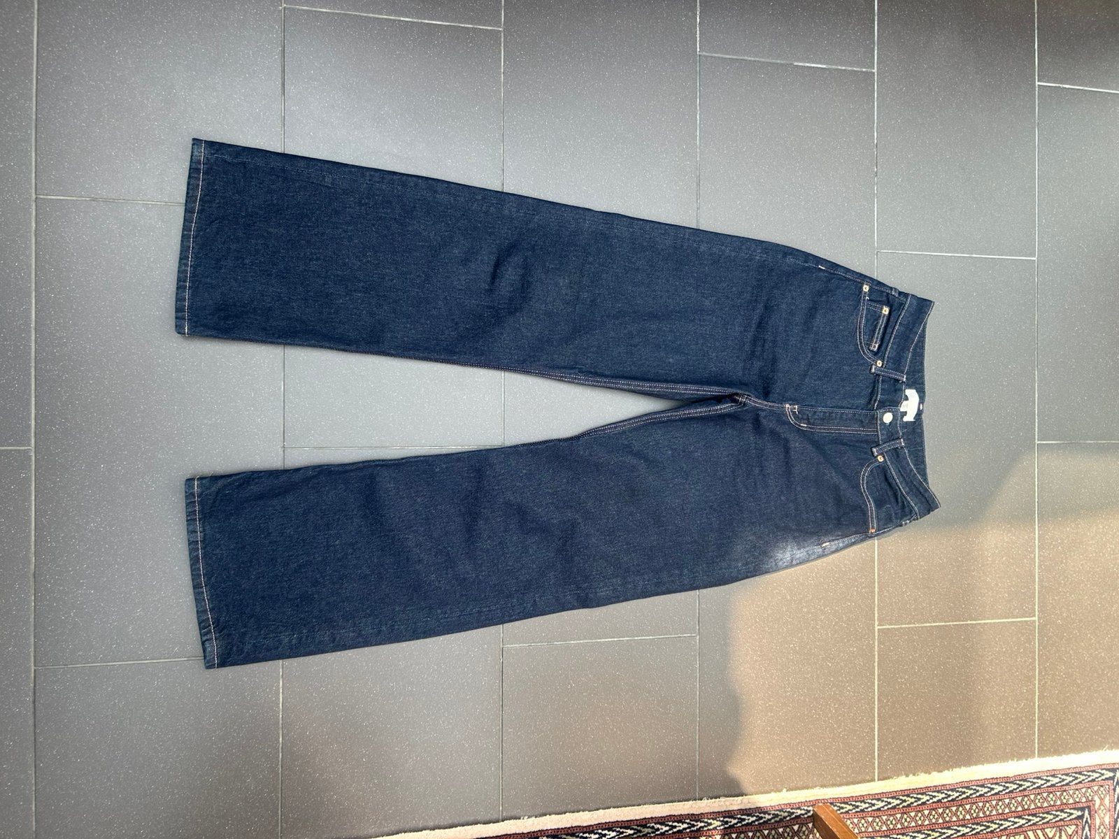 Donkerblauwe spijkerbroek, Kleding | Dames, Spijkerbroeken en Jeans, Ophalen, Zo goed als nieuw, Blauw, W30 - W32 (confectie 38/40)