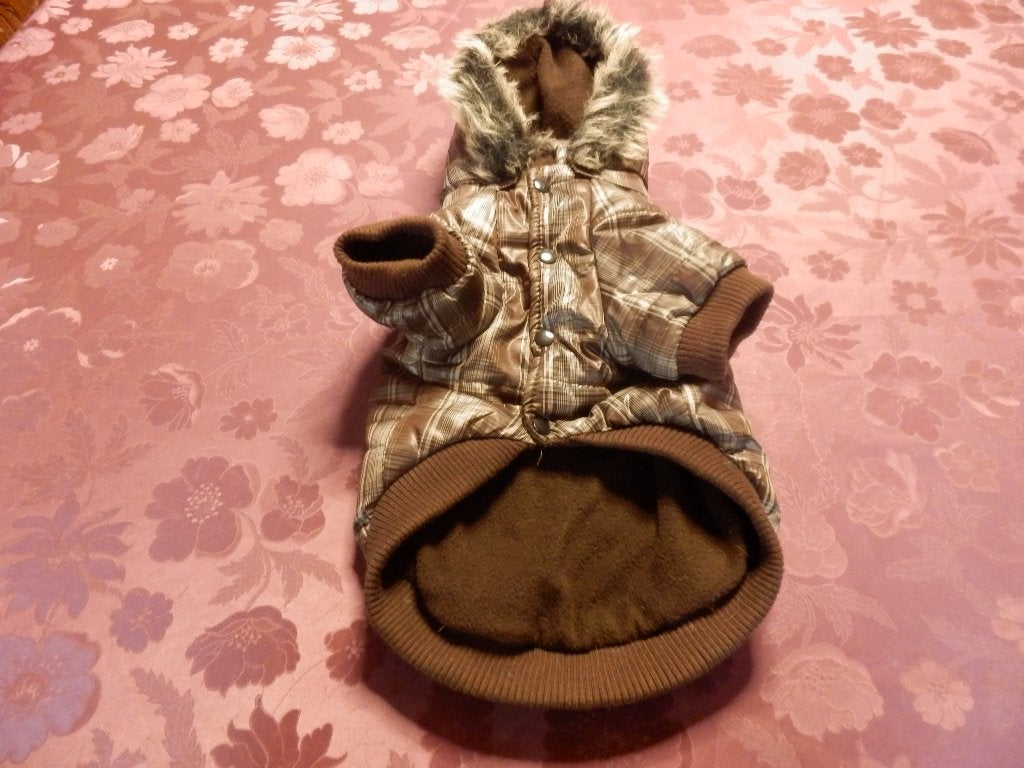 (12) -manteau petit chien gris brun t.L - urban pup -, Antiquités & Art, Enlèvement ou Envoi