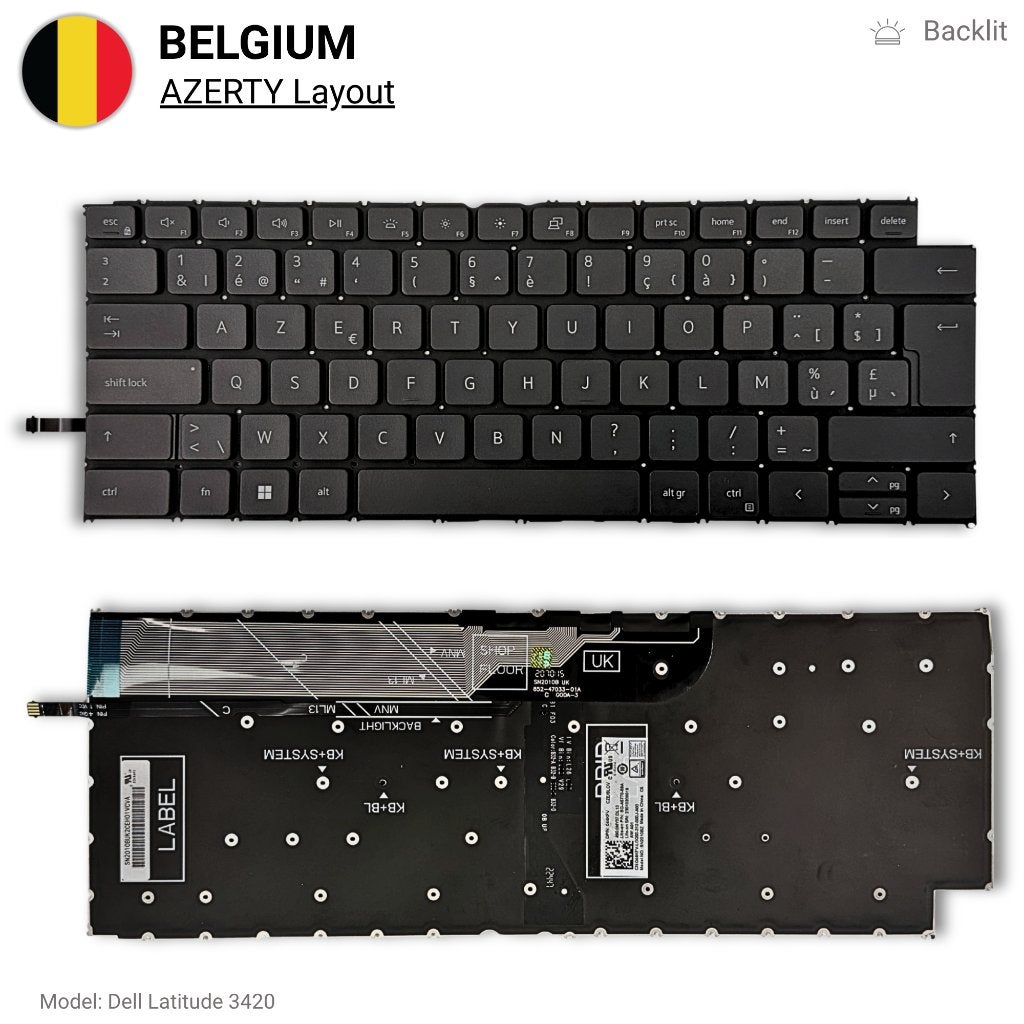 Dell Latitude 3420 Toetsenbord AZERTY BE Backlit - Zelit, Enlèvement ou Envoi, Azerty, Neuf, Zelit