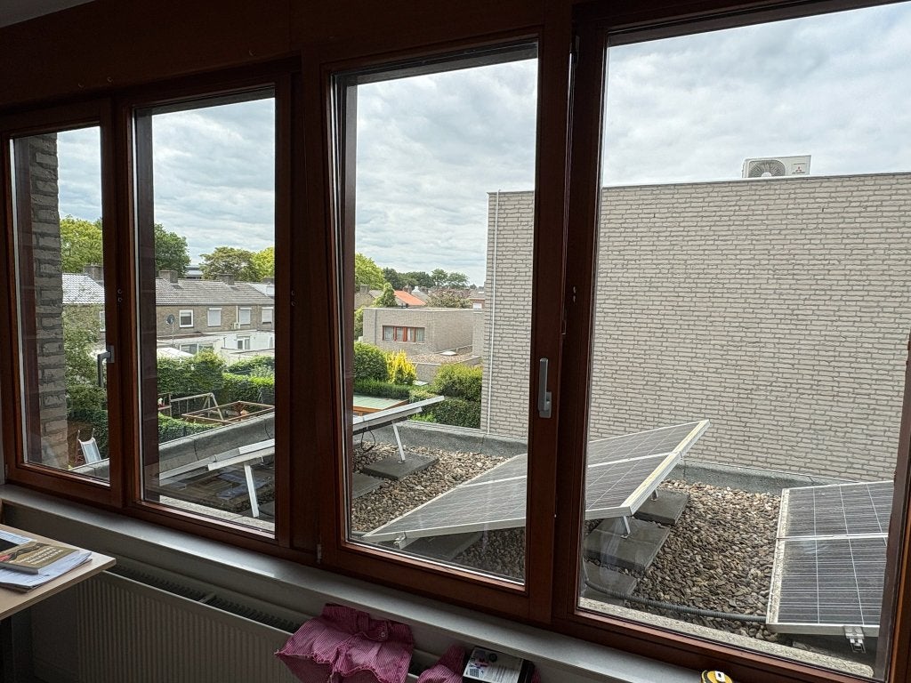 Hardhouten kozijnen HR ++ glas, Ophalen, Gebruikt, 150 tot 225 cm, Inclusief glas