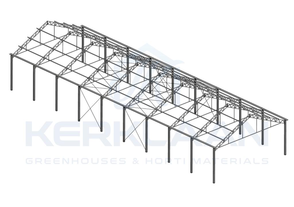 Complete staalconstructie 491 m² | 12.80m x 38.40m, Dieren en Toebehoren, Ophalen, Gebruikt, Metaal, Overige typen