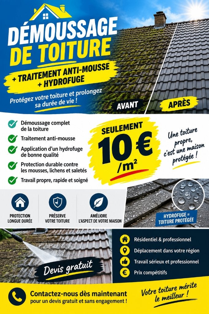 Demoussage toiture, Bricolage & Construction, Enlèvement ou Envoi, Tuiles
