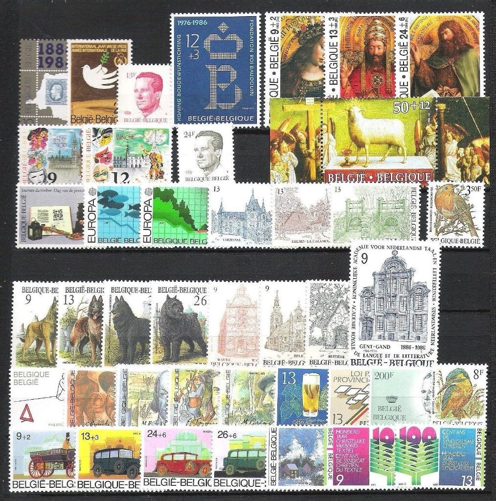 Belgie: Jaar 1986 + blok 62 + boekje 18 Postfris, Neuf, Enlèvement ou Envoi, Gomme originale, Non oblitéré