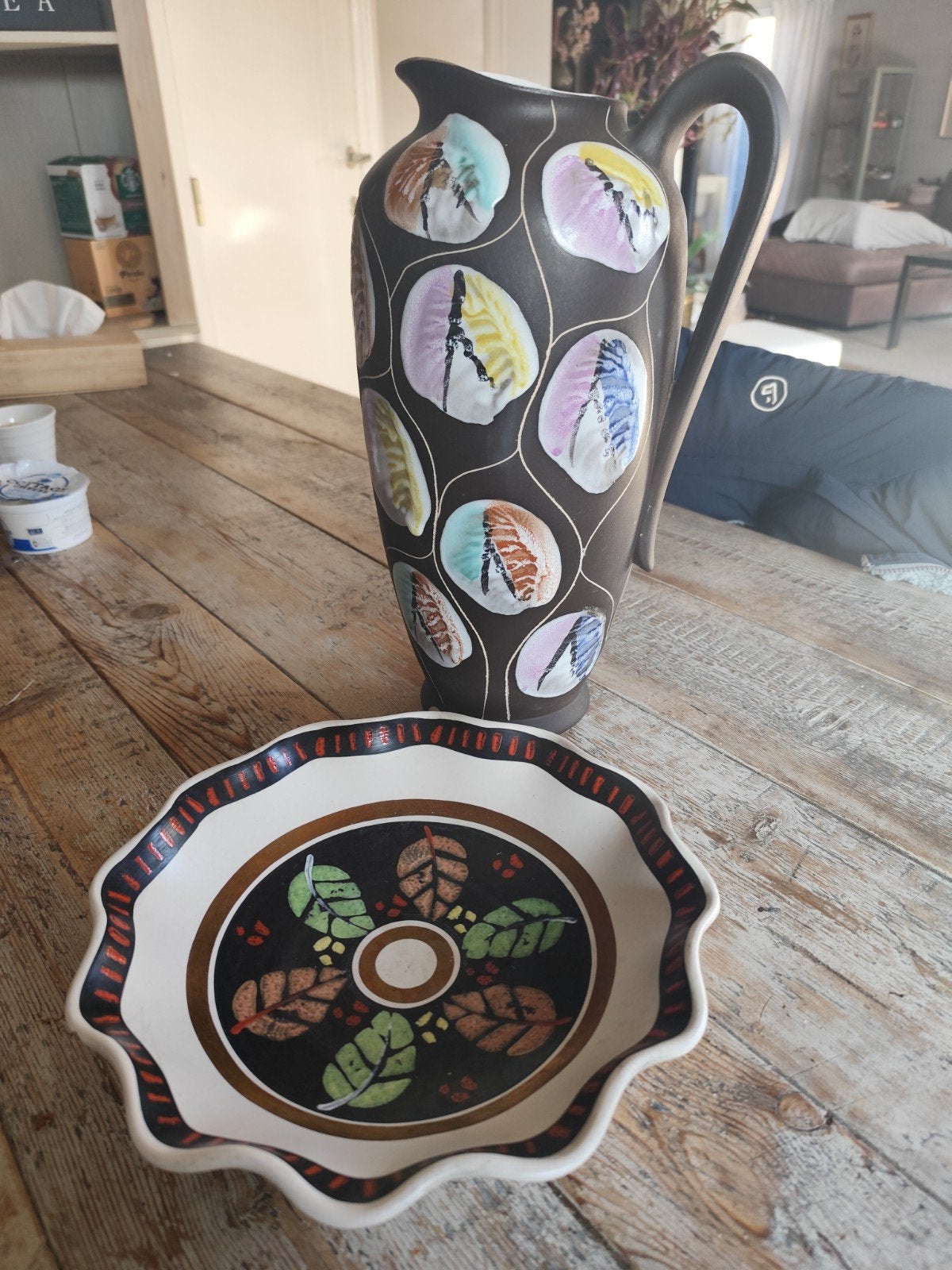 Vase et soucoupe vintage W-Germany, Enlèvement ou Envoi