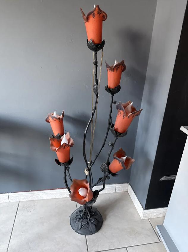 Lorrain (Daum) | Art Déco lampadaire 8 tulpen | 1925-34, Antiek en Kunst, Antiek | Glaswerk en Kristal, Ophalen of Verzenden