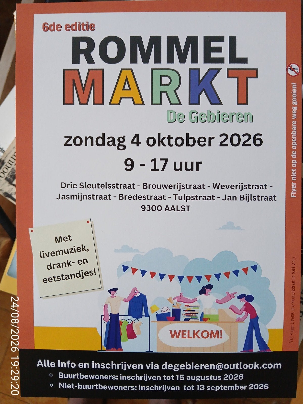 rommelmarkt zondag 6 oktober 2026 AALST, Boeken, Stock en Verzamelingen, Ophalen