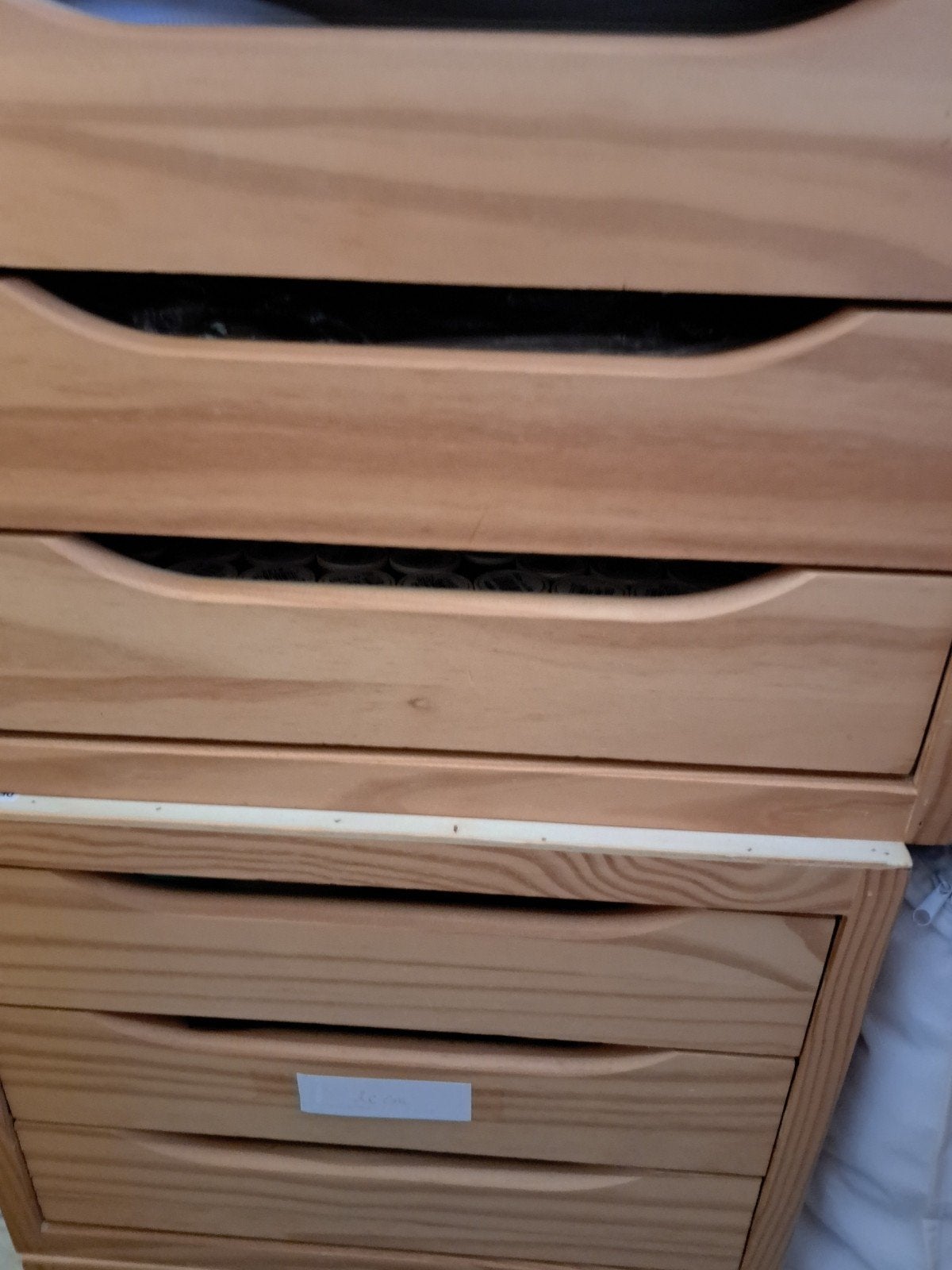 5 kastjes met elk 3 schuiven, Ophalen