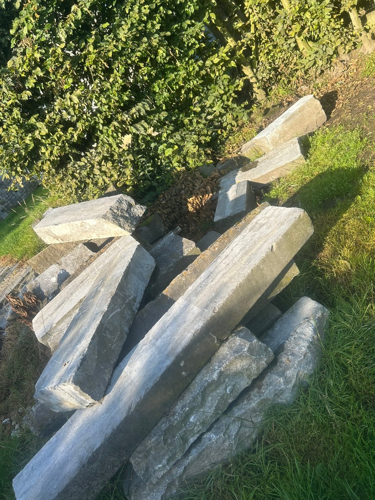 Oude blauwe boordstenen borduurs borduren, Enlèvement, Comme neuf