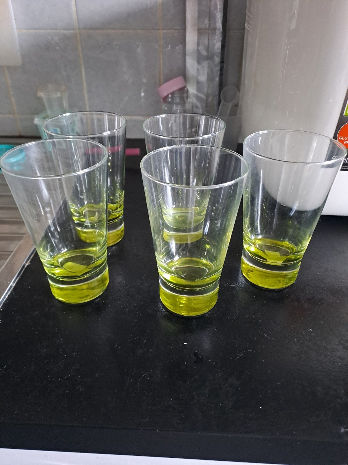 5 grands verres larges, Collections, Enlèvement, Utilisé, Verre à eau