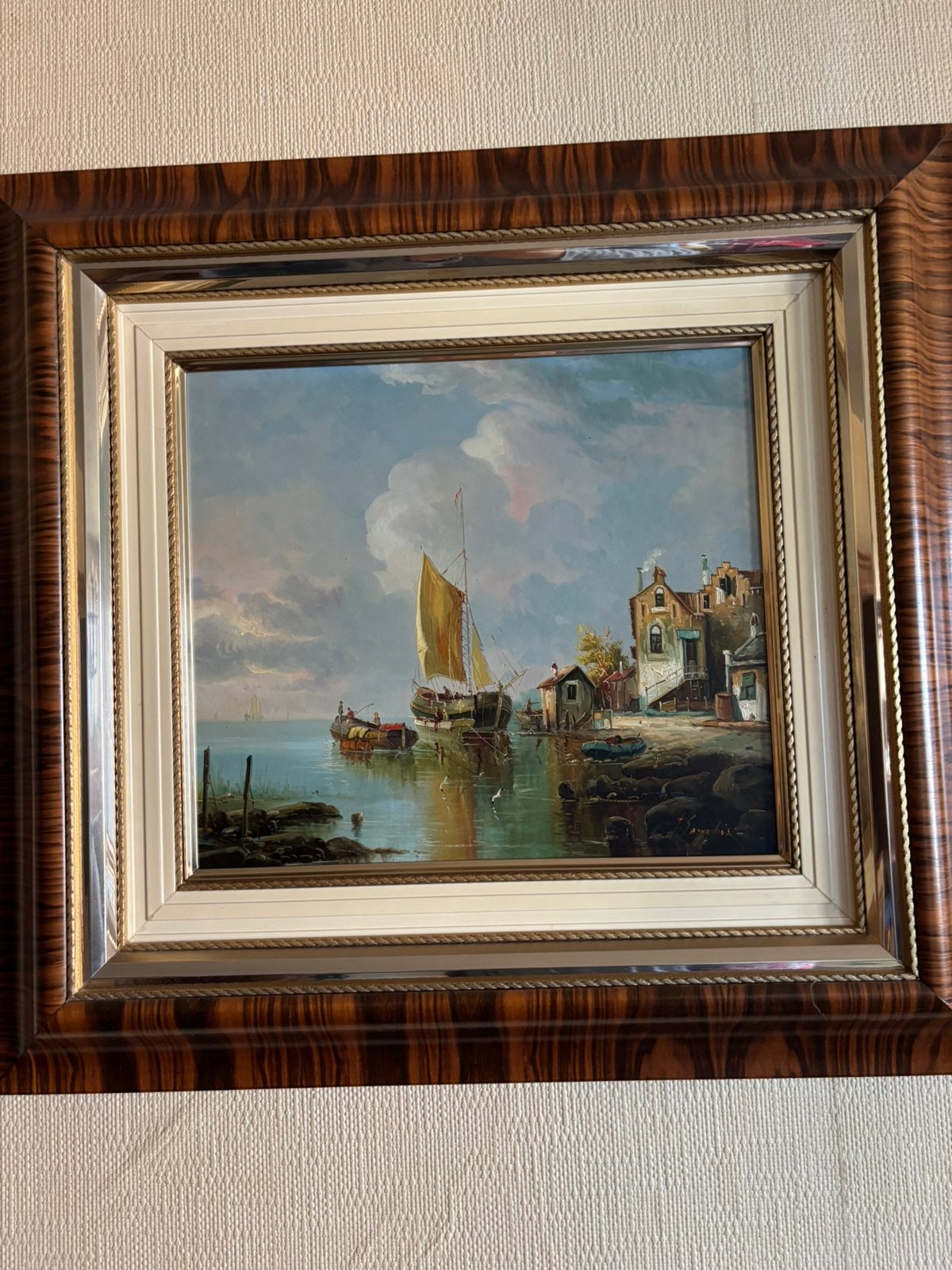 Tableau Marine - Huile sur toile de Francisco Sanchís, Enlèvement, Toile
